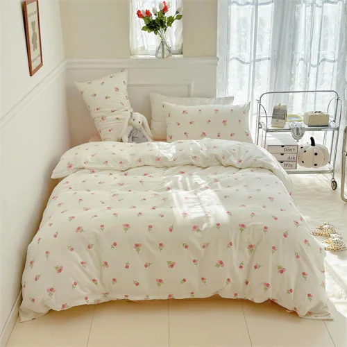 Miniatura 10 de Omelas - Juego de funda de edredón gris para niñas, tamaño Queen, Matrimonial, con encantadores gatos que juegan con geometría rosa, funda