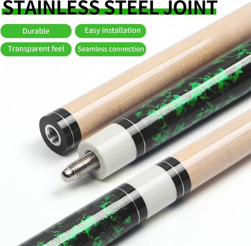 Miniatura 3 de Kmise Pool Cue Stick Set,4 Colors Canadian Maple Cue,Pool Sticks for Adults,Tacos de Billar 18 19 20 21oz for Beginner Verde (1 pieza)