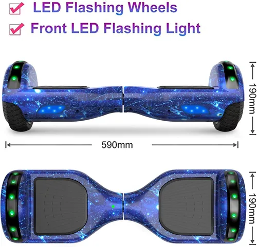 Miniatura 5 de SISIGAD Scooters for Kids Ages 7-12, with Built-in Bluetooth Speaker and 6.5" Colorful Lights Wheels, Safety Certified Self Balancing Scooter J-azul
