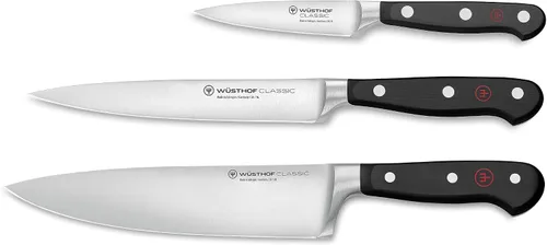 Miniatura 5 de Wüsthof Juego clásico de cuchillos para carne de 4 piezas con borde hueco, grabado personalizado, personalizado