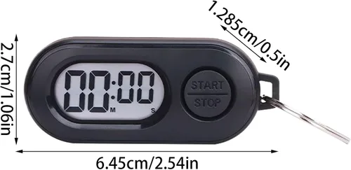 Miniatura 7 de 2 llaveros de reloj deportivo portátil con temporizador de parada, reloj digital de cuenta regresiva, pantalla LCD, accesorios para reloj digital