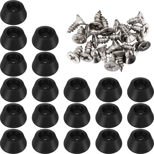 20 patas de goma suaves para tabla de cortar con tornillos de acero inoxidable, 0.28 x 0.59 (HD), suaves, antideslizantes, no dejan marcas,