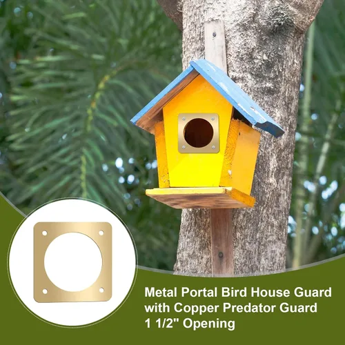 Miniatura 5 de Hotop 18 piezas de 1 1/2 pulgadas de apertura de metal para casa de pájaros, protector de agujero de casa de pájaros con protectores abiertos