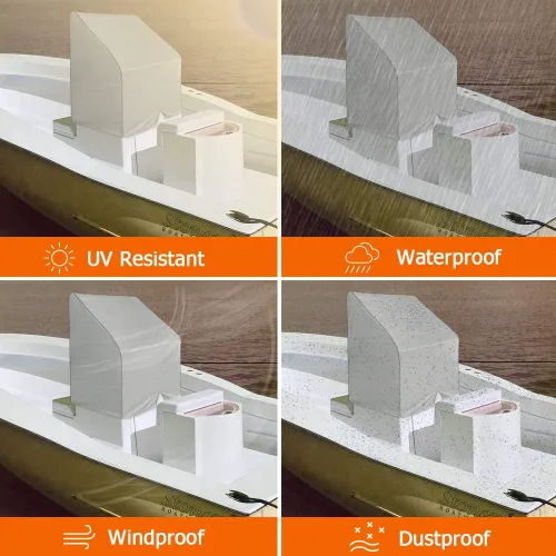 Miniatura 6 de iCOVER Funda para Consola Central de Barco de Servicio Pesado 600D Impermeable Lona Marina para Carolina Skiff, Boston Whaler, Mako, Excel Bay Pro