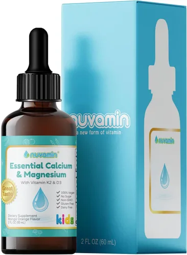 Nuvamin - Gotas líquidas de calcio y magnesio para bebés, niños pequeños, niños y adultos, 2 onzas líquidas (2.0 fl oz), 30 porciones diarias. Gran