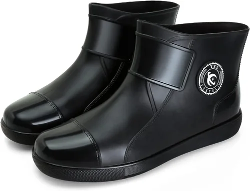 Hsttgsr Botas de lluvia para mujeres y hombres, botas de goma impermeables para hombre, botas de jardín antideslizantes, zapatos de pesca ligeros