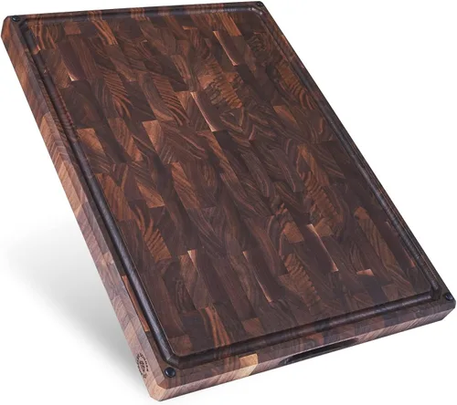 Sonder Los Angeles Welton Tabla de cortar fabricada en Estados Unidos, tabla de cortar de grano final de nogal negro para cocina con pies Welton |