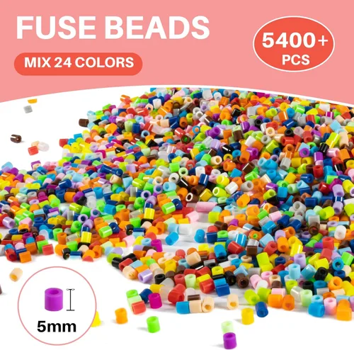 Miniatura 5 de Sukh 5400+Pcs Cuentas de Fusible - Juego de Cuentas de Fusible Juego de Cuentas de Fusión Cuentas de Fusible a Granel Cuentas de Hierro