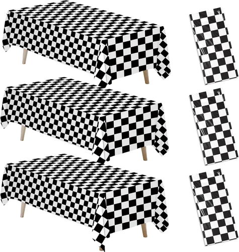 Mantel para mesa de fiesta de carreras, 3 piezas, mantel de cumpleaños de automóvil de carreras, mantel de plástico desechable para uno o dos temas