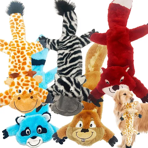 Miniatura 12 de Jalousie Paquete de 5 juguetes chirriantes ultra resistentes para perros grandes, sin ensuciar, interactivos, duraderos, de felpa, indestructibles