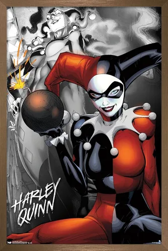 Miniatura 15 de Trends International DC Comics - Póster de pared de Harley Quinn, la bomba, 14.725 x 22.375 pulgadas, versión enmarcada de madera de granero
