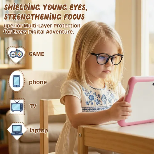 Miniatura 2 de Gafas de luz azul para niños, niñas, niños, adolescentes, antirreflejos, con bloqueo de luz azul, gafas de juegos para pantalla de computadora