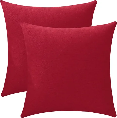Miniatura 13 de Jeneoo - Fundas de almohada decorativas rojas brillantes de chenilla suave, fundas de cojín cómodas y sólidas para sofá de sala de estar