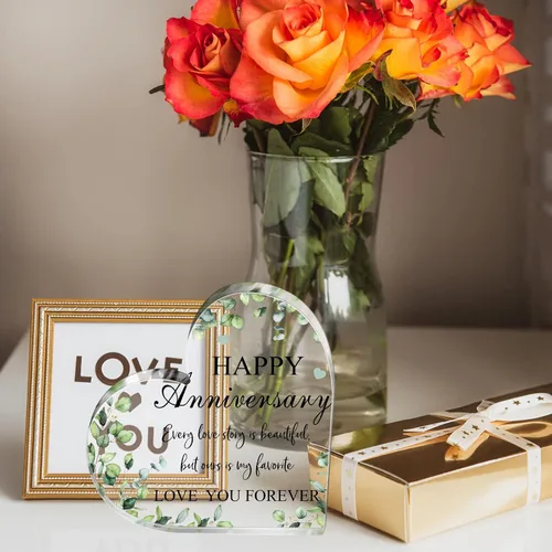 Miniatura 6 de Regalo cardenal de feliz aniversario para mujer, regalo de boda de acrílico para ella, él, pareja, esposa, marido