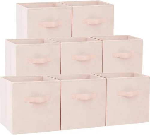 Miniatura 13 de Criusia Cubos de almacenamiento – Contenedores de almacenamiento de tela resistente de 11 pulgadas para estantes, armario, organizador de cubos