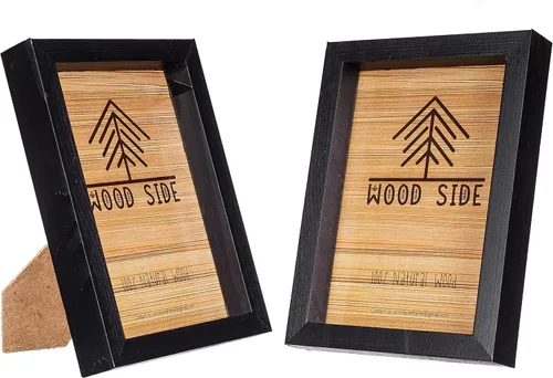 Miniatura 10 de Marcos de fotos de madera negra de 8 x 10 pulgadas, juego de 2 – 100% madera maciza ecológica natural con bordes gruesos para montaje en pared