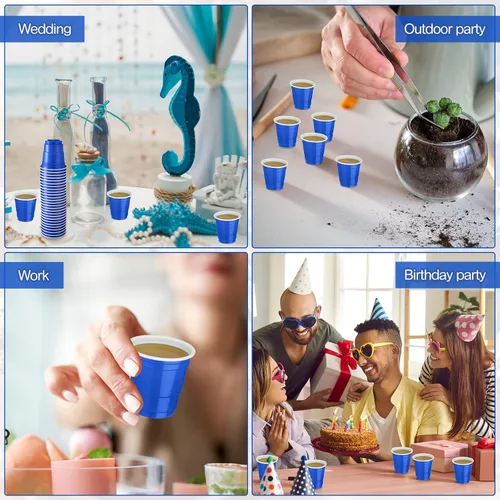 Miniatura 7 de 200 vasos de plástico de 2 onzas para degustación de vino, whisky, alimentos, graduación, boda, baby shower, fiesta, beber, suministros de sabor