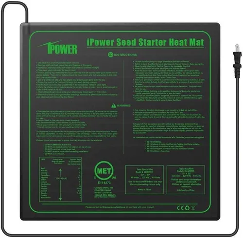 Miniatura 29 de iPower Tapete térmico de siembra de 10 x 20.75 pulgadas con película de carbono mejorada, almohadilla de inicio de germinación de plantas