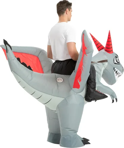 Miniatura 5 de tasanor Disfraces de dinosaurio para adultos, disfraz inflable para adultos, disfraz de dragón inflable, disfraces de Halloween para hombres