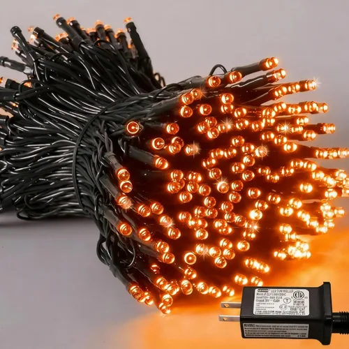 Miniatura 34 de QITONG Guirnalda de 500 luces LED de Navidad de 165 pies para exteriores, impermeable, luces multicolor con 8 modos, cable verde, luces parpadeantes