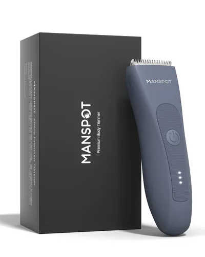 MANSPOT Afeitadora eléctrica para ingle, recortadores de acabado capilar, juego de afeitado y aseo para hombres con 4 protectores y cabezales de