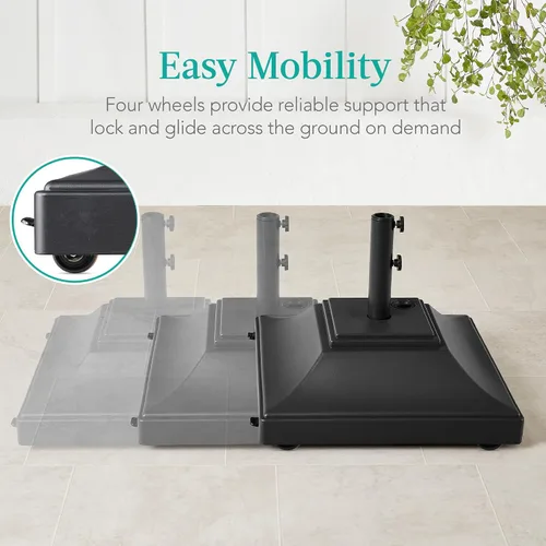 Miniatura 2 de Best Choice Products Base de Sombrilla Móvil Rellenable, Base de Servicio Pesado, Soporte de Mercado Cuadrado Escalonado para Patio, Terraza, Negro