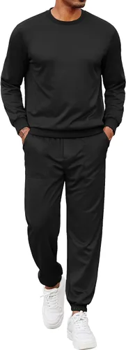 Miniatura 18 de COOFANDY Conjunto deportivo de 2 piezas para hombre, sudadera de manga larga, sin botones, para deportes, casual, fitness, trotar