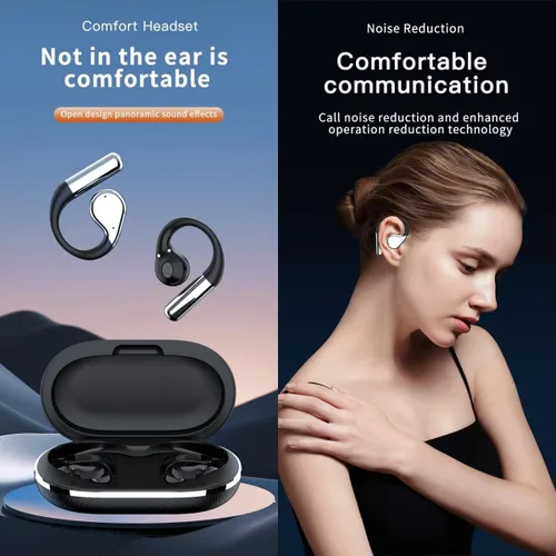 Miniatura 2 de Auriculares inalámbricos con ganchos para las orejas, auriculares deportivos Bluetooth 5.4 de oreja abierta, auriculares impermeables sobre la oreja