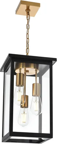 Miniatura 41 de TODOLUZ Lámpara Colgante de Exterior de 3 Luces Negra, Linterna Colgante Exterior Ajustable Luz de Porche