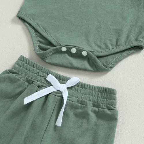 Miniatura 5 de Ropa de bebé recién nacido, ropa de punto acanalado, manga larga, pantalones de algodón sólido, trajes de otoño e invierno, 2 piezas