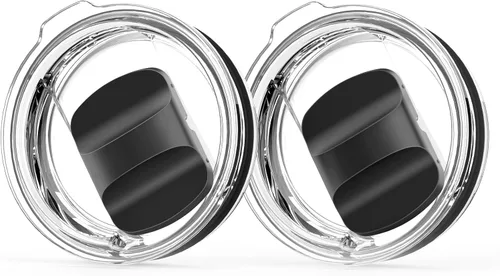 10 oz Wine Tumbler Lid Replacement, 2 Pack Magnetic Slider Cup Lids Compatible with YETI 6 oz Espresso Mug, 8 oz Stackable Cup, 10oz Tumbler and 10