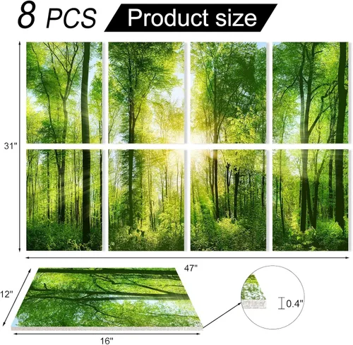 Miniatura 6 de YPY Paneles acústicos para paredes: 8 unidades de 48 x 32 pulgadas, paneles acústicos decorativos para amortiguar el sonido, tratamiento absorbente