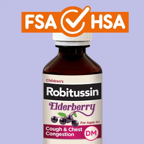 Miniatura 7 de Robitussin Medicamento para la tos y la congestión torácica DM para niños de saúco, alivio de la congestión del pecho y jarabe para la tos, 4 onzas
