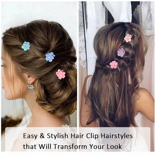 Miniatura 2 de Ahoney 10 pinzas pequeñas para el cabello, lindas pinzas de 0.77 pulgadas con margaritas de flores para mujeres y niñas, coloridos pasadores