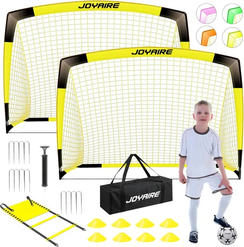 Portería de fútbol para niños de nivel profesional en el patio trasero, red de fútbol de poliéster de 5 capas resistente a desgarros y postes de 10