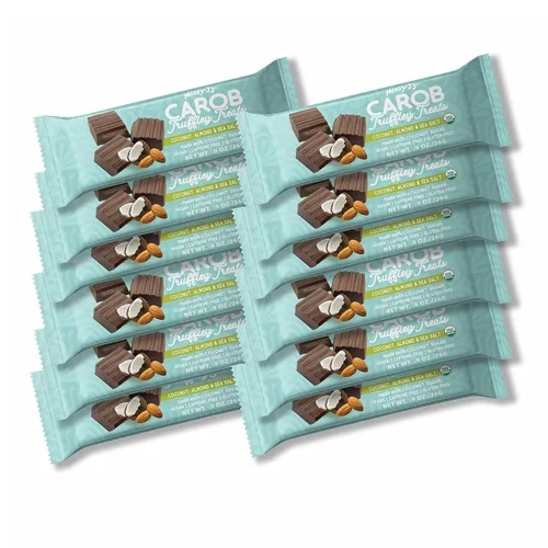 Miniatura 10 de Missy J's Trufa de algarroba de coco y almendra de 1.38 onzas, paquete de 3 unidades, algarroba hecha con azúcar de coco, vegano sin gluten