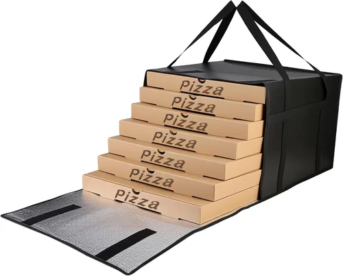 Miniatura 12 de Bodaon Bolsas de pizza para entrega, bolsa de entrega de pizza aislada para conductores de entrega, 20 x 20 x 6 pulgadas, bolsas calentadoras