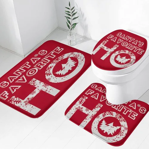 Miniatura 13 de Tapete de baño de 3 piezas de otoño con diseño de calabaza, color azul y verde, hojas de arce, cosecha, decoración de Acción de Gracias, juego