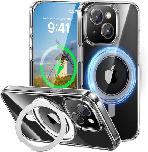 Miniatura 35 de MAGIC JOHN Soporte Magnético Invisible Giratorio 360° para Funda de iPhone 17 Pro [Botón de Control de Cámara] [Compatible con MagSafe] 16 FT Negro
