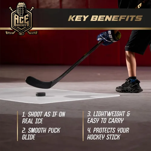 Miniatura 4 de ACE HOCKEY Almohadilla de tiro de 30 x 60 pulgadas – Dispara como en hielo real – Practica tiro, manejo de palos, habilidades de paso en 12.5 pies