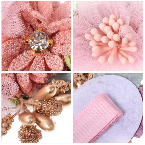 Miniatura 4 de Beaupretty 9 pinzas para el pelo de flores simuladas con diseño floral, accesorios de estilo bohemio para mujeres y niñas, fiesta diaria en la playa