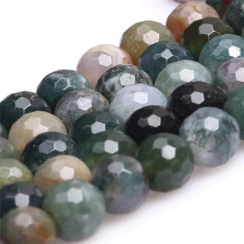 Miniatura 3 de JOE Foreman - Cuentas de ágata india de 0.079 in para hacer joyas con piedras preciosas naturales semipreciosas, redondas, facetadas, 15.0 in