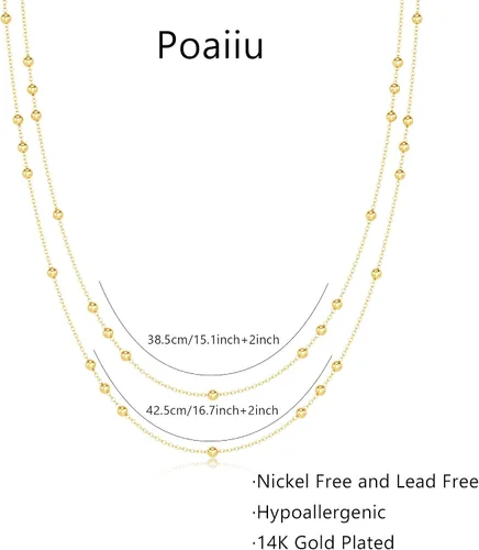 Miniatura 5 de Gargantilla de perlas para mujer, delicada cadena de perlas chapada en oro de 14 quilates, joyería de oro simple y moderna, regalo para niñas
