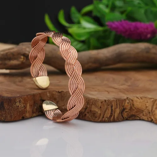 Miniatura 36 de Handmade Elegant Copper Bracelet for Women - Pure Copper Bracelet for Pain Relief and Stress Relief - Adjustable Entwisted Copper Bracelet to Fit