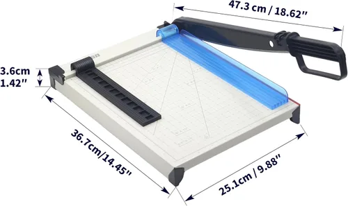 Miniatura 2 de Cortador de papel de 12 pulgadas, base de metal sólido, hoja afilada para recortar fotos, tarjetas, etiquetas, capacidad de 12 hojas, ideal