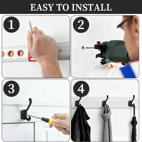 Miniatura 7 de CBWLWJ Paquete de 16 ganchos de pared resistentes para colgar en la pared, para sala de estar, baño, cocina, para abrigo, bolsa, bufanda, toalla