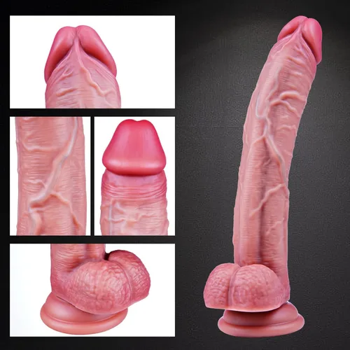 Miniatura 6 de Consoladro de 9 pulgadas de silicona líquida suave y realista con bolas para mujeres, consolador anal largo y delgado de 8 pulgadas con sensación