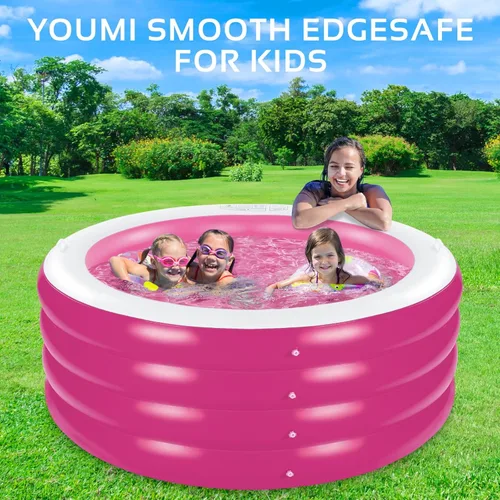 Miniatura 5 de Piscina inflable, piscina familiar redonda grande y profunda de 70"x30" con asas, piscina inflable para fiestas acuáticas de verano, al aire libre