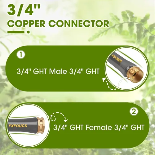 Miniatura 3 de Manguera de jardín resistente, manguera híbrida flexible y ligera de 5/8 pulgadas con presión de estallido de 600 PSI, mango giratorio y accesorios