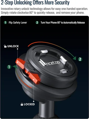 Miniatura 4 de sincetop Soporte universal de teléfono para motocicleta con bola de 1 pulgada con módulo amortiguador de vibraciones, motor de liberación rápida